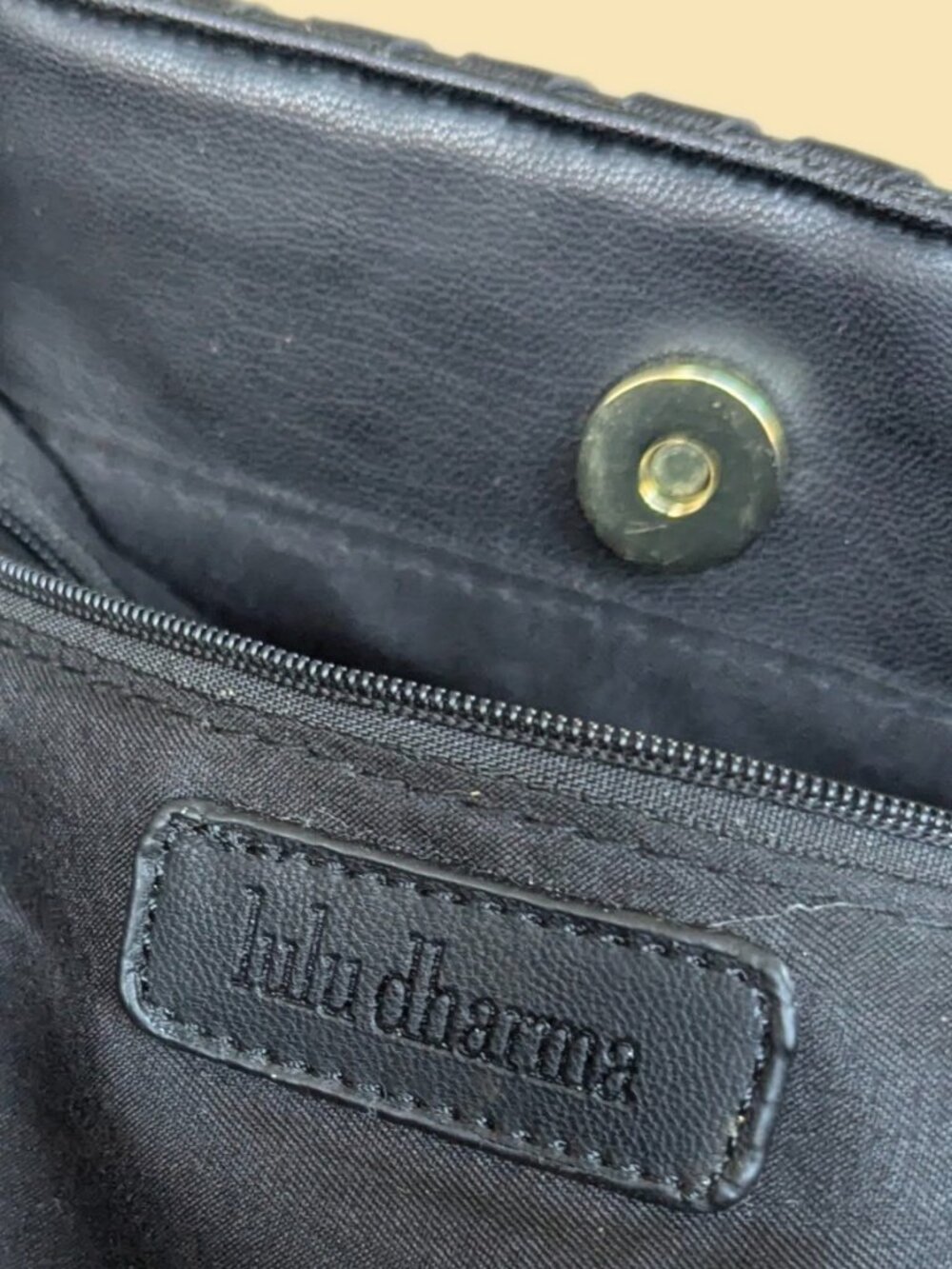 Lulu Dharma Black Napa Vegan Leather Tote Bag - Picture 3 of 10